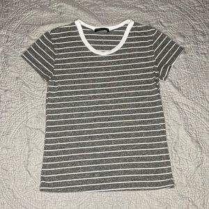 gray and white stripped brandy melville tshirt